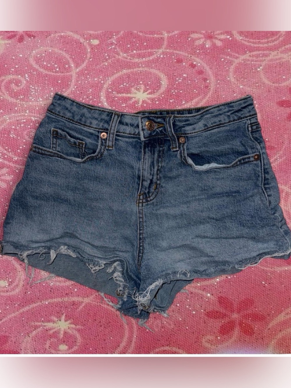 wild fable raw-hem high-rise denim shorts